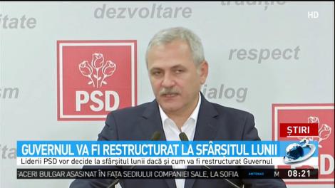 Guvernul Tudose va fi restructurat la sfârșitul lunii