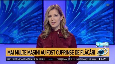 Mai multe mașini cuprinse de flăcări