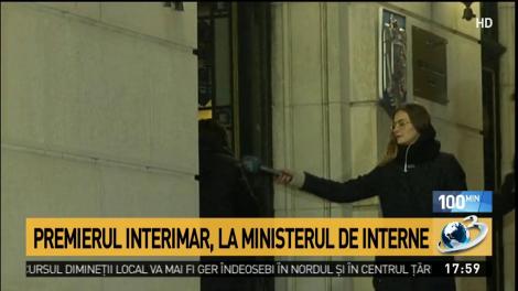 Premierul interimar, la Ministerul de Interne