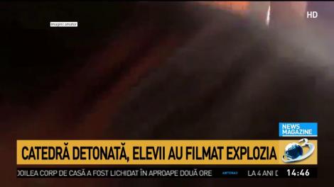 Explozie &icirc;ntr-o sală de clasă din Arad. Distracția le putea fi fatală unor elevi - VIDEO