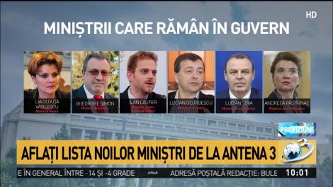 Ziua în care se decide componenţa Guvernului Dăncilă. Ce miniştri rămân în noul cabinet şi cine părăseşte Executivul