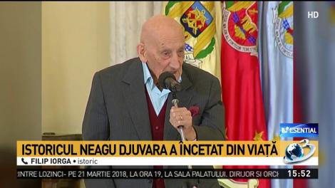 Neagu Djuvara a murit. Istoricul Filip Iorga: &bdquo;A fost și un om care a făcut istorie&rdquo;
