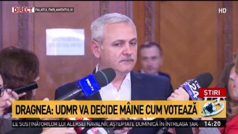 Liviu Dragnea: "UDMR va decide mâine cum votează. Noi sperăm să ne susțină"