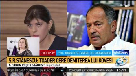 Sorin Roșca Stănescu: Tudorel Toader cere demiterea lui Kovesi