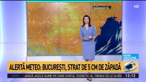 Alertă ANM: Informare meteo de ninsori și viscol &icirc;n următoarele zile