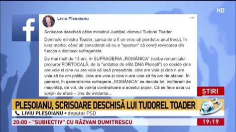 Pleșoianu, scrisoare deschisa lui Tudorel Toader &icirc;n care &icirc;l critică &icirc;n cazul Kovesi