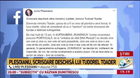 Pleșoianu, scrisoare deschisa lui Tudorel Toader în care îl critică în cazul Kovesi