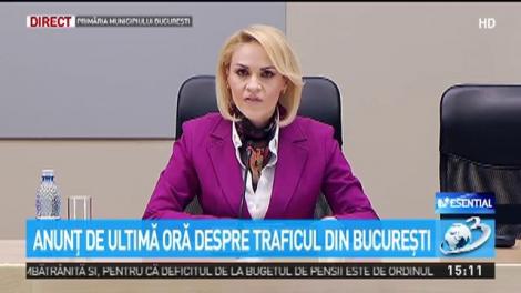 Anunț de ultimă oră de la Primăria Capitalei. Ce spune Gabriela Firea despre traficul din București