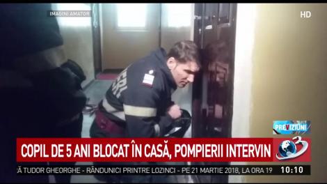Copil de cinci ani blocat &icirc;n casă