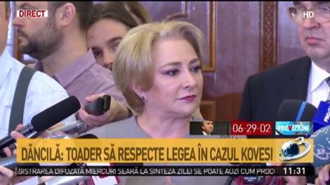 Viorica Dăncilă, despre decizia ministrului Tudorel Toader: "Aștept ca domnul ministru să repecte legea"