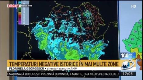 Temperaturi negative istorice &icirc;n mai multe zone. Zeci de drumuri județene au fost &icirc;nchise