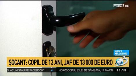 Jaf la Sibiu comis de un copil de 13 ani. A furat 13.000 de euro și obiecte de valoare