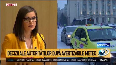 Primarul General, Gabriela Firea, despre măsurile luate după avertizările meteo