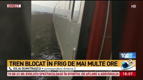 Tren blocat &icirc;n frig de mai multe ore