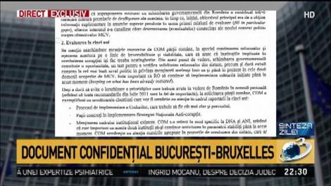 Document confidențial București-Bruxelles