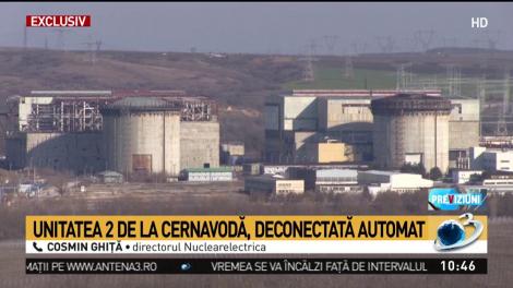 Unitatea 2 de la Cernavodă, deconectată automat