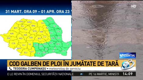 Avertisment ANM! Cod galben de ploi abundente. Care sunt zonele vizate