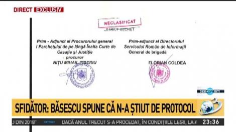 Sfidător: Băsescu spune că nu a știut de protocol