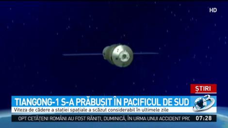 Staţia spaţială chineză a reintrat &icirc;n atmosfera terestră şi s-a prăbușit &icirc;n Pacificul de Sud