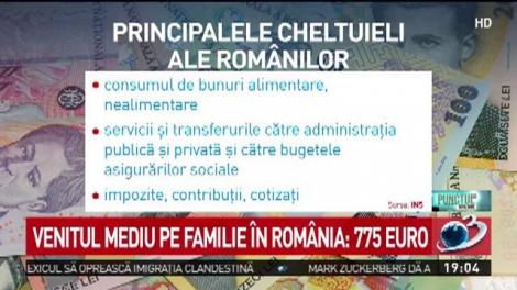 Venitul mediu pe familie în România este de 775 de euro. Care sunt principalele cheltuieli