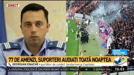 Măcel la meciul CSA Steaua - Academia Rapid. Amenzi și interdicții record, suporteri audiați toată noaptea