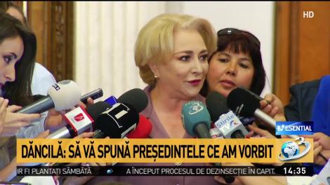 Premierul Dăncilă: &bdquo;Am avut o discuție cu Iohannis. Să vă spună președintele ce am vorbit&rdquo;