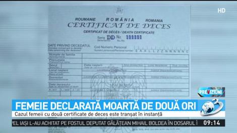 Femeie declarată moartă de două ori