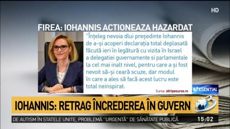 Gabriela Firea, reacție dură pentru Klaus Iohannis