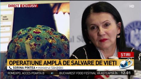 Operațiune amplă de salvare de vieți. Sorina Pintea: „E un eveniment extrem de important”