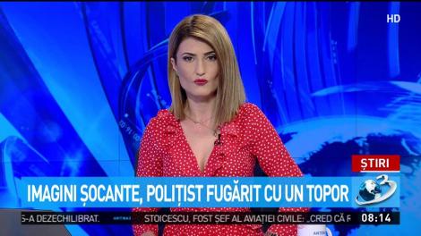 Imagini şocante &icirc;n judeţul Constanţa. Un polițist a fost fugărit cu toporul pe stradă