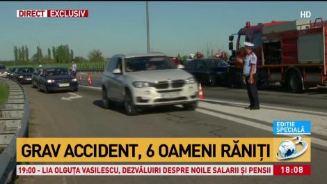 Accident cumplit pe Autostrada Soarelui. Şase persoane au fost rănite