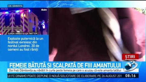 Femeie bătută și scalpată de fiii amantului