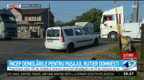 &Icirc;ncep demolările pentru pasajul rutier Domnești