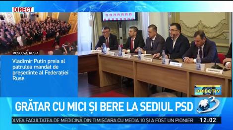 Grătar cu mici și bere la sediul PSD