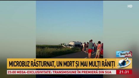 Accident cumplit &icirc;n judeţul Timiș. O persoană a murit, iar alte şase au fost rănite, după ce un microbuz s-a ciocnit cu o maşină