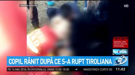 Accident extrem de grav &icirc;ntr-un parc din Craiova. Un copil a căzut din tiroliană - VIDEO