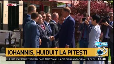 Preşedintele Klaus Iohannis a fost huiduit la Piteşti