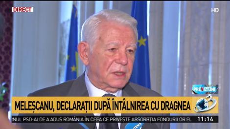 Declaraţia lui Teodor Meleşcanu, după întâlnirea cu Liviu Dragnea