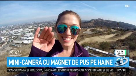 Mini-cameră cu magnet de pus pe haine