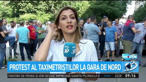 Protest al taximetriştilor la Gara de Nord