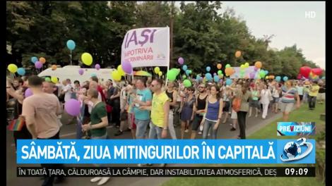 S&acirc;mbătă, ziua mitingurilor &icirc;n Capitală