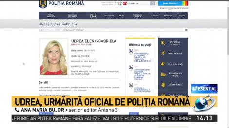 Udrea, urmărită oficial de Poliţia Rom&acirc;nă