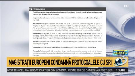 Magistrații europeni condamnă protocoalele SRI