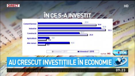 Au crescut investiţiile în economie