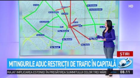 Mitingurile aduc restricții de trafic &icirc;n Capitală