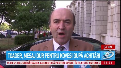 Toader, mesaj dur pentru Kovesi după achitări