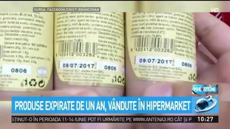 Produse expirate de un an, v&acirc;ndute &icirc;n hipermarket. Explicația reprezentanților magazinului i-a revoltat pe clienți