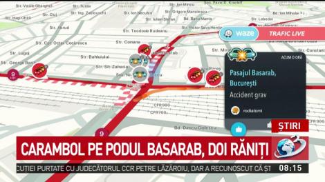 Carambol pe Podul Basarab, doi răniţi