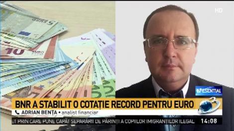 Leul, cea mai slabă cotaţie din istorie în raport cu euro