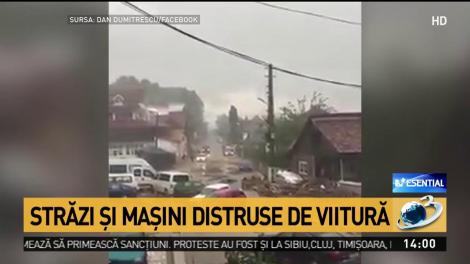 Imagini cutremurătoare cu ploaia puternică din  judeţul V&acirc;lcea